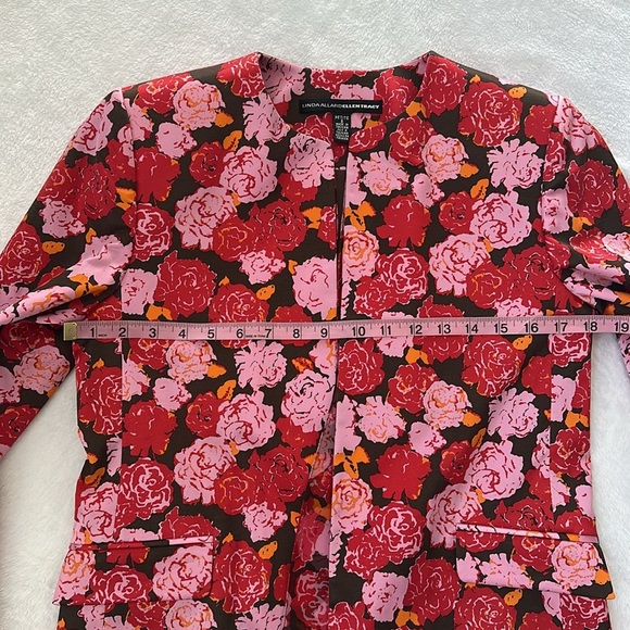 Women’s Silk Blazer Silk Sleeveless Top Floral Tapestry Feminine Office Set 8P - Picture 9 of 15